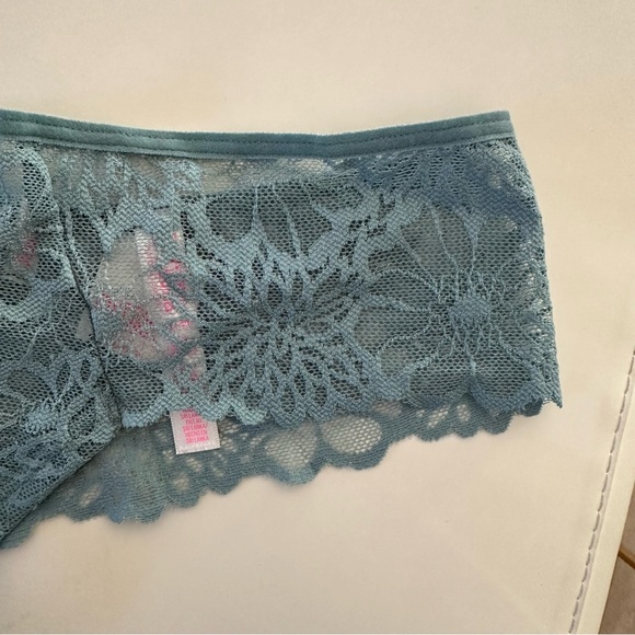 PINK Victoria's Secret Green Blue Lace Extra Low Rise Cheekster Thong NWT | XS - Picture 2 of 5